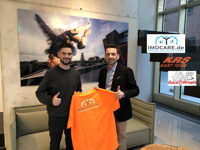 Leon Braun - Indoorkartfahrer aus Brühl und Peter Schepanek - Geschäftsführer der Imocare Immobilienservice GmbH
